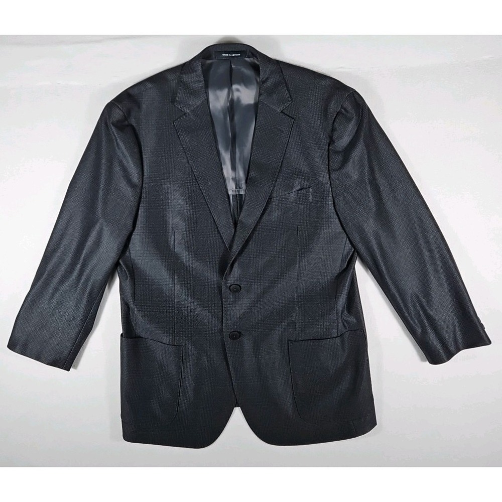 Awearness Kenneth Cole Slim Fit Stretch Dark Gray Glen Plaid‎ 44R Sport Coat